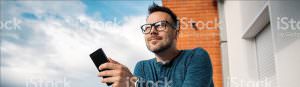 stock photo of satisfied man